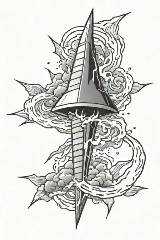 lightening bolt and a phinex tattoo design idea