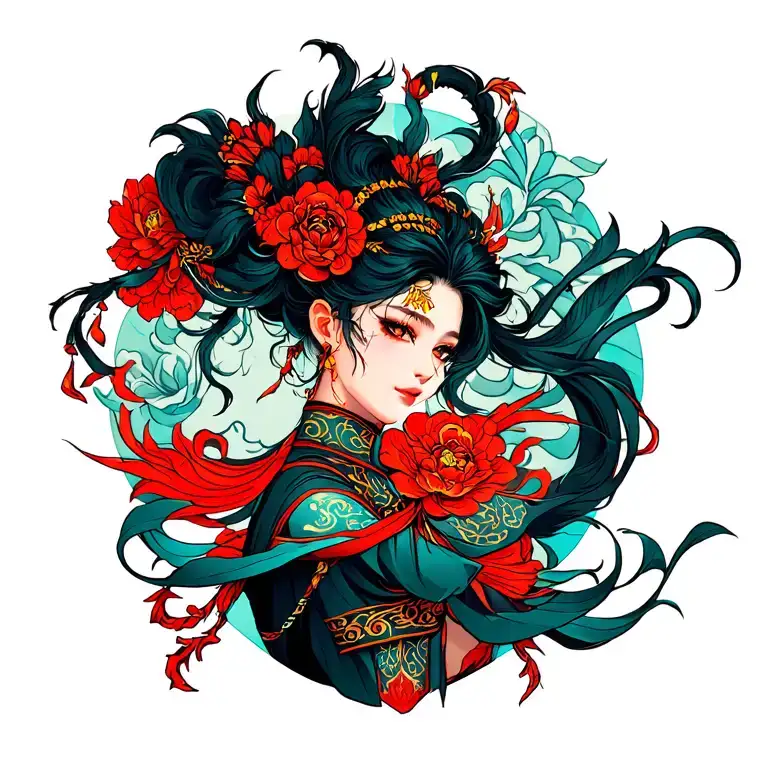 Nezha's quarrel tattoo design idea