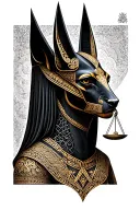 Anubis Tattoo with Libra Scales tattoo design idea
