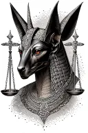 Anubis Tattoo with Libra Scales tattoo design idea