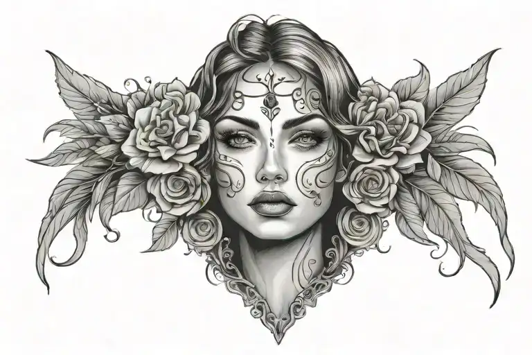 women face tattoo design idea
