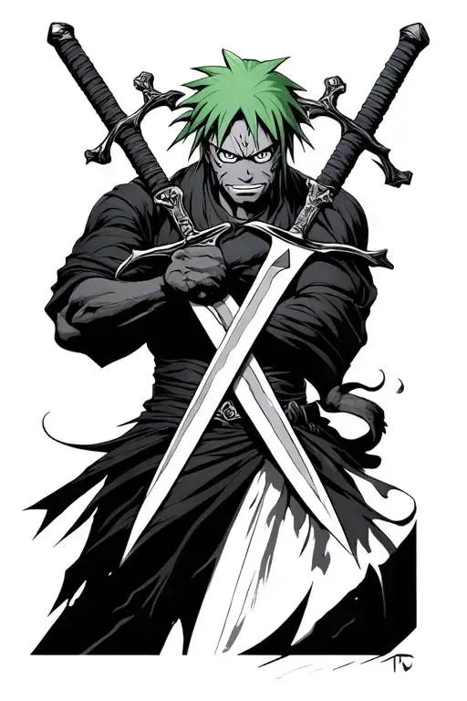 Zoro's three swords tattoo design idea