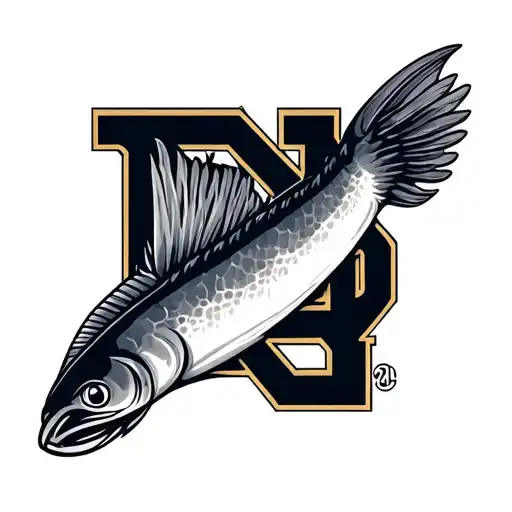 inverted shad tattoo of 214 and notre dame logo crossing  tattoo design idea