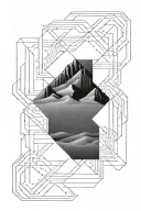 desert dunes  simple rectangular tattoo tattoo design idea