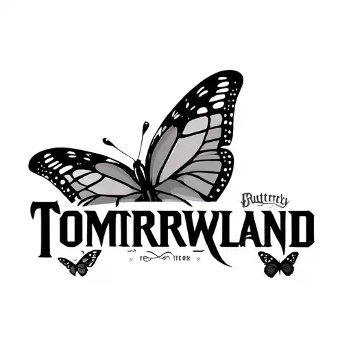 tomorrowland butterfly logo tattoo design idea
