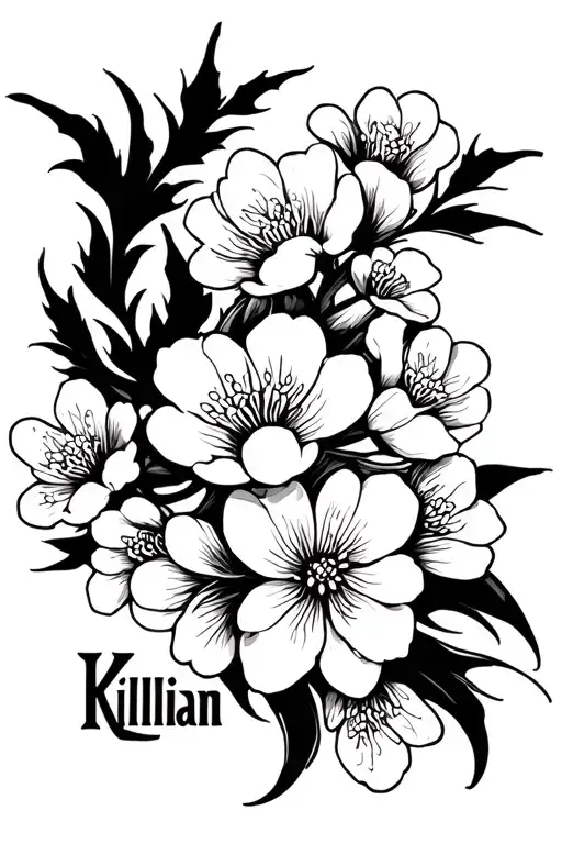"Killian " Cherry Blossom tattoo design for women tattoo design idea