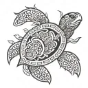 polynesian with turtle tattoo design idea