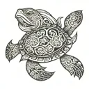 polynesian with turtle tattoo design idea