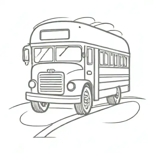 create a school bus tattoo design idea