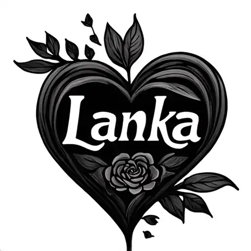 "Lanka" love heart tattoo design idea