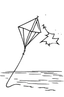 kite with a broken string. kite is flying free tattoo design idea