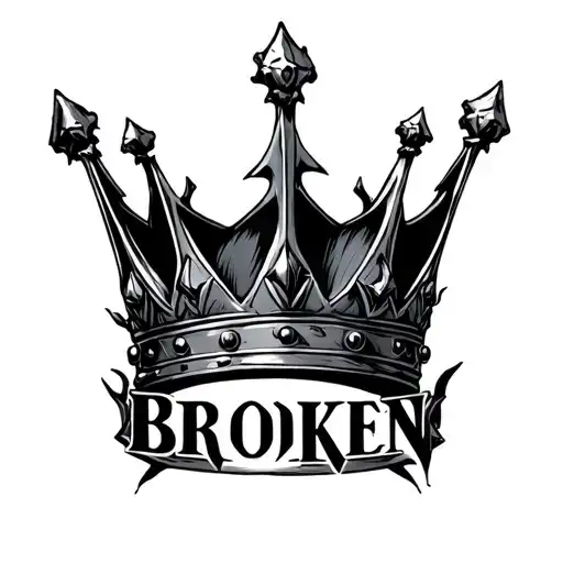 "Broken" "Broken" broken king crown tattoo design idea