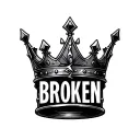 "Broken" "Broken" broken king crown tattoo design idea