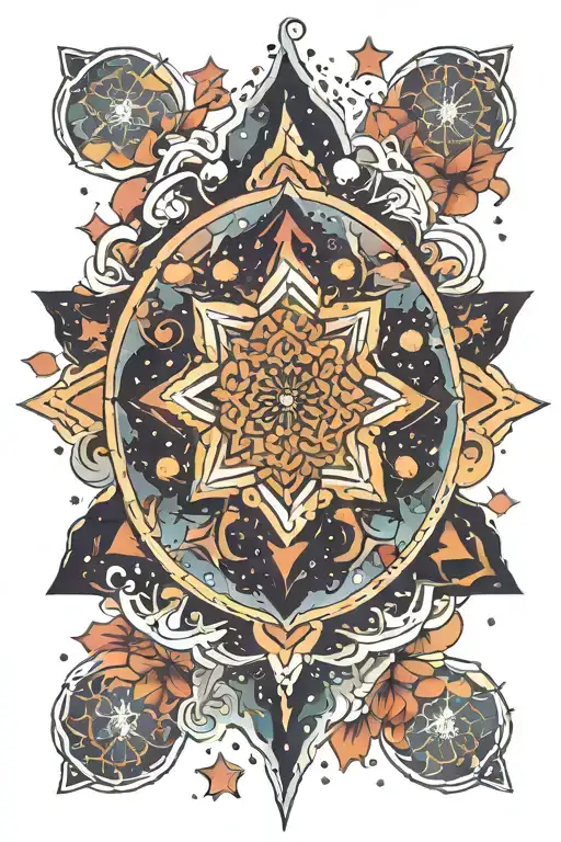 galaxy filled with stars as a mandala  tattoo design idea