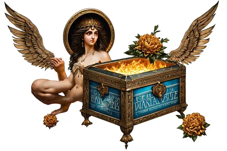 Pandora's box from Greek mythology tattoo tattoo design idea