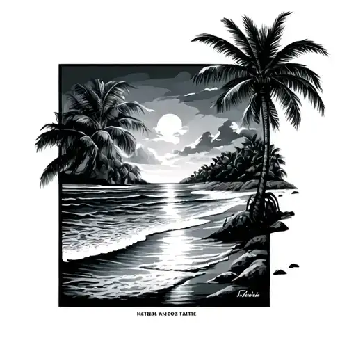 Florida and beaches mixed tattoo design idea