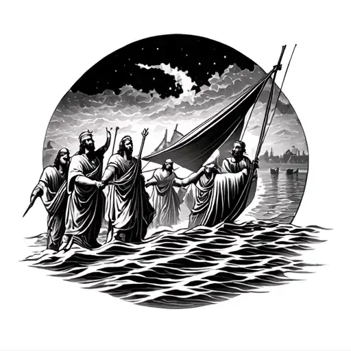 Biblical tattoo: crossing the red mooredajan depicts an epic moment when Moses distributes the Red Sea to is Isra tattoo design idea