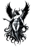 gemini sign devil vs angel tattoo design idea