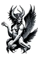gemini sign devil vs angel tattoo design idea