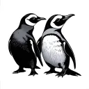 two penguins tattoo design idea
