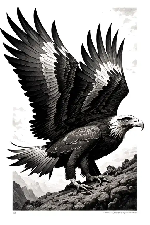eagle that flight seen from above tattoo design idea