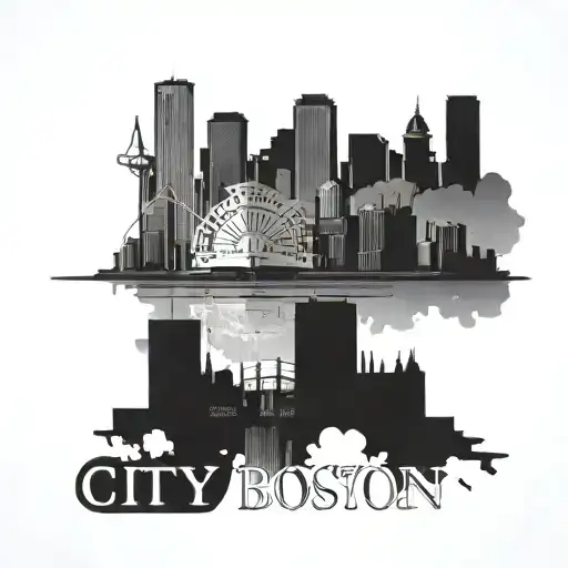 city of boston skyline tattoo design idea