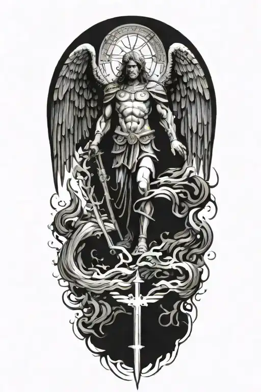 archangel michael tattoo design idea