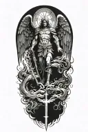 archangel michael tattoo design idea