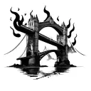 Burning Bridge tattoo design idea