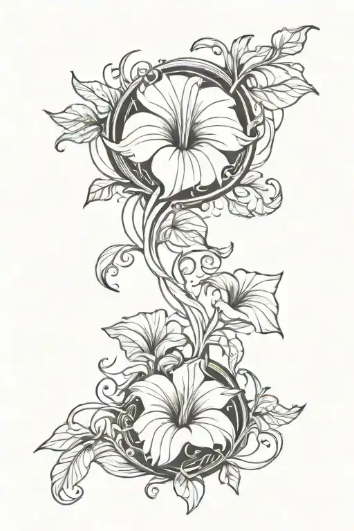 mythology gods and demons morning glory tattoo design idea