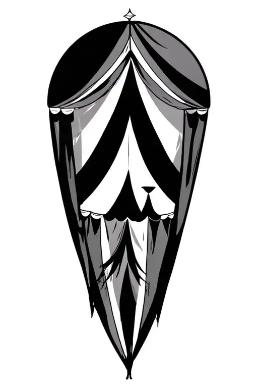 circus tent siluet realistic black tattoo design idea