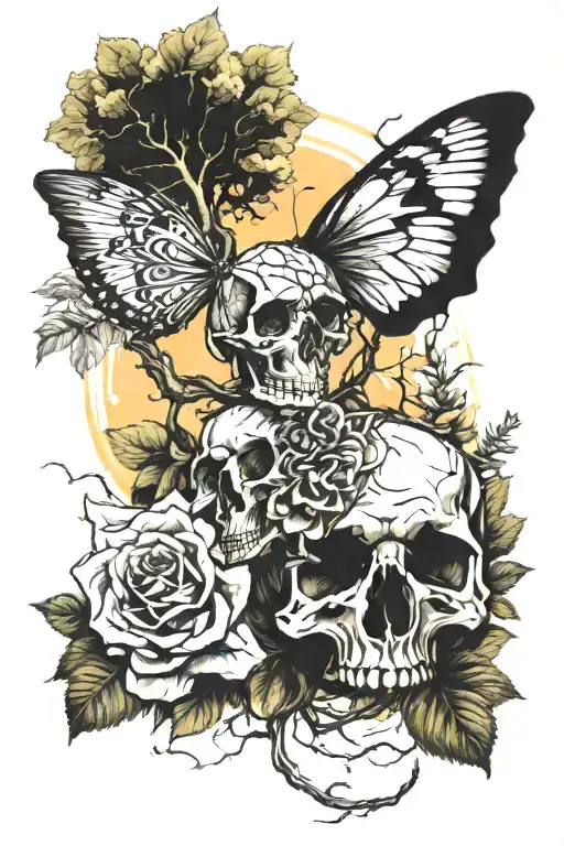 life and death, fleeting moments wrapped in nature tattoo design idea