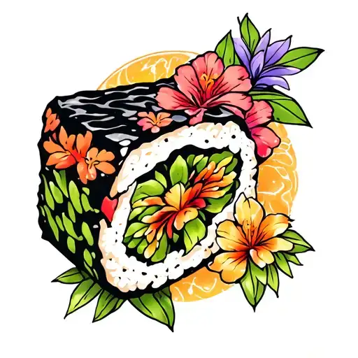 musubi and Hawaii tattoo design idea