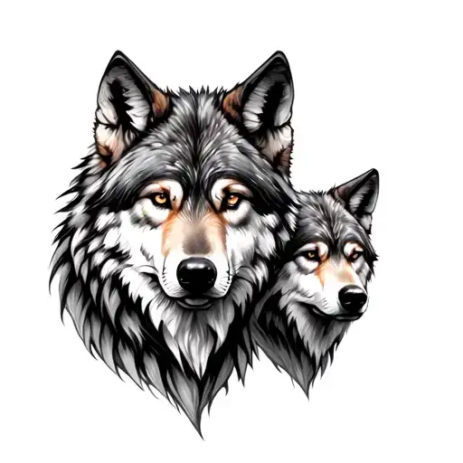 Father And two sons wolf tattoo design tattoo design idea