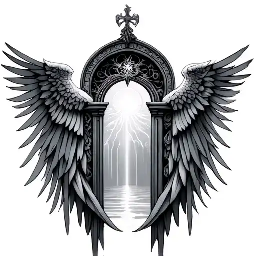 heaven gates tattoo design idea