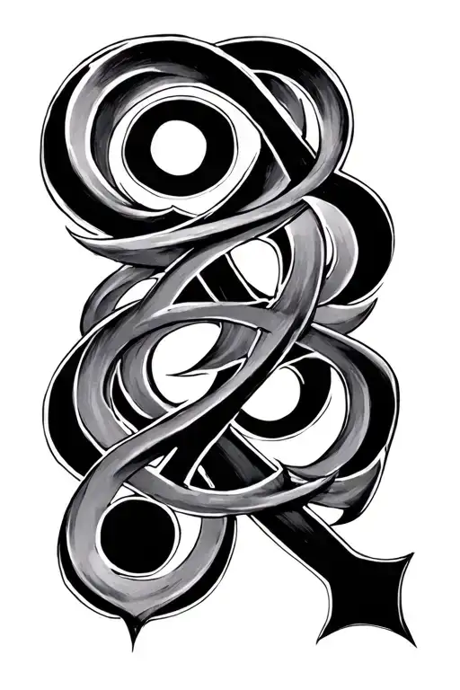 tiwaz rune algiz rune ansuz rune intertwined tattoo design idea