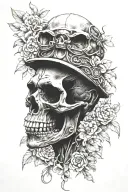 skull and monkey tattoo design idea