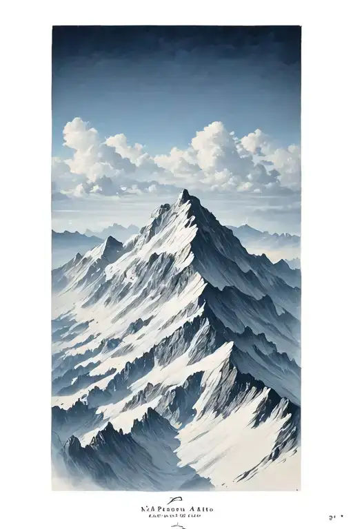 mountain with words Verso L'alto tattoo design idea