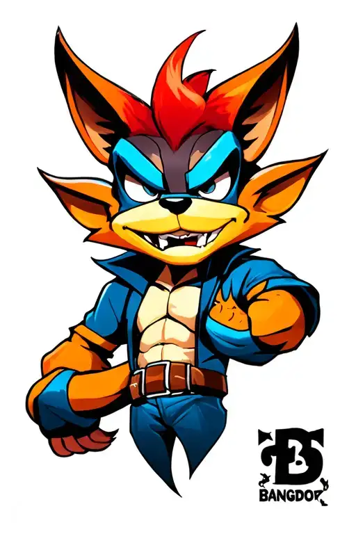 crash bandicoot and sly cooper tattoo design idea