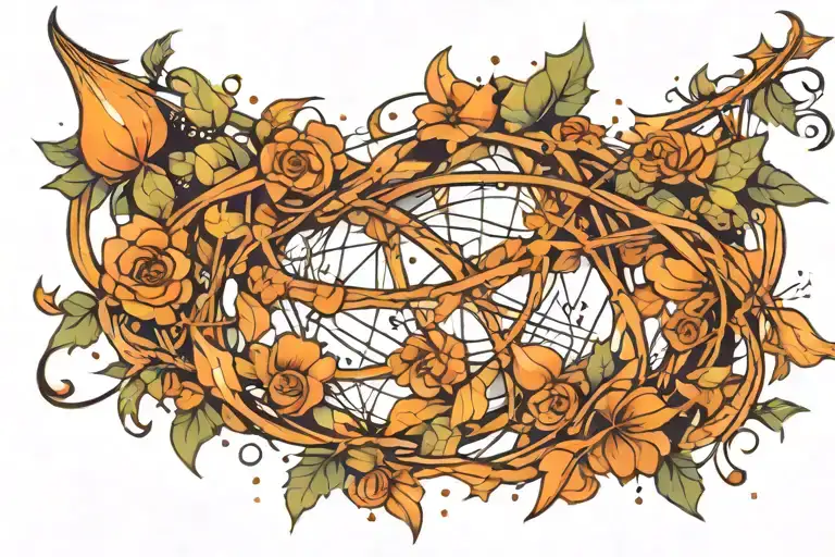 sagittarius constellation Intertwined with vines tattoo design idea