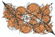 sagittarius constellation Intertwined with vines tattoo design idea