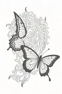Papillon tattoo design idea