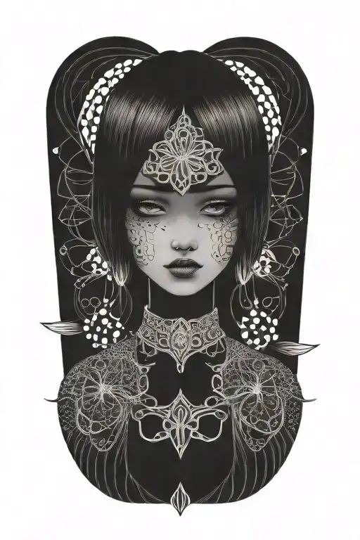 Anime girl tattoo design idea