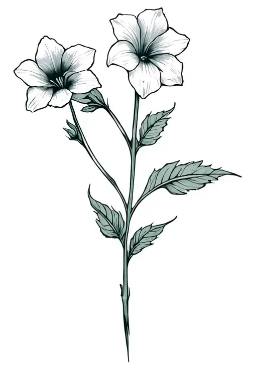 2 morning glory and 1 Narcissus flower tattoo design idea