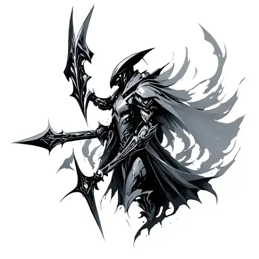 Warframe Excalibur Shadow tattoo design idea