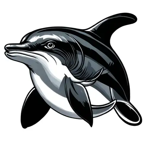 Japanese Dolphin tattoo design idea
