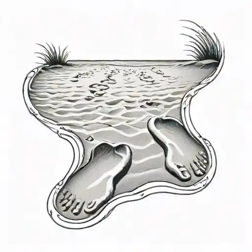 Footprints In The Sand tattoo design idea