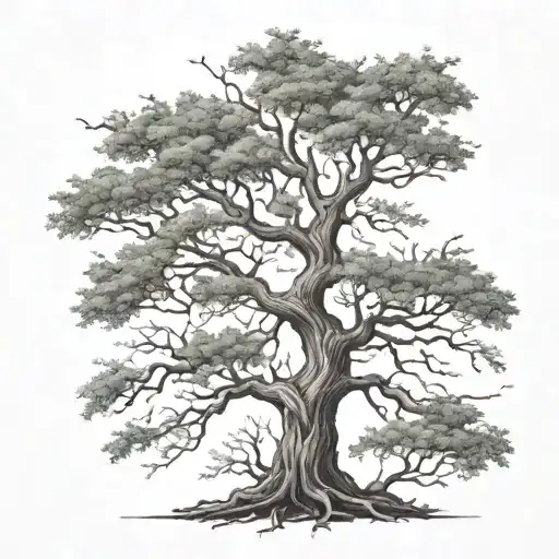 a tree with lifes ups and downs tattoo design idea