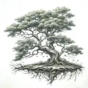 a tree with lifes ups and downs tattoo design idea