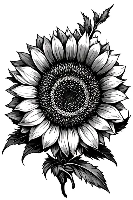 sunflower for a man  tattoo design idea